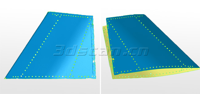 飞机尾翼扫描点云图