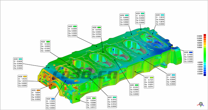 3D inspection of engine chassis